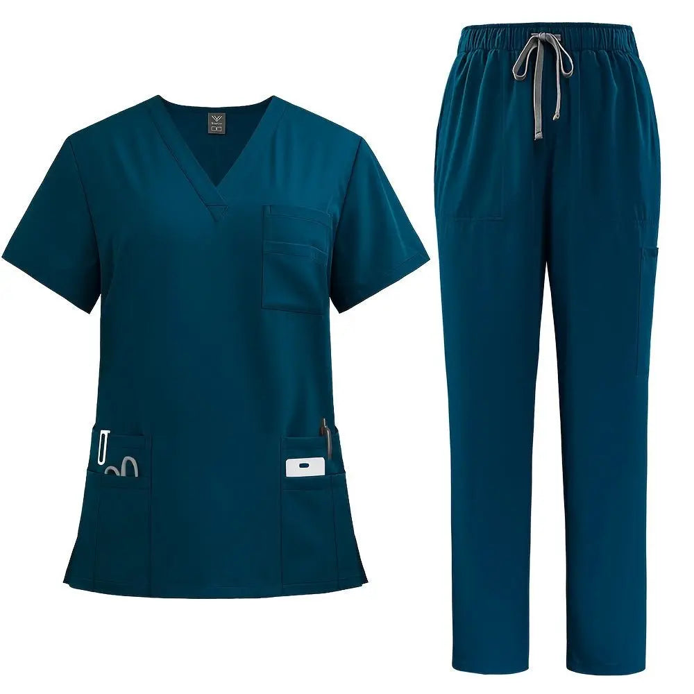 Ensemble médical professionnel pour femmes - Top à encolure en V, coupe confortable, avec poches et pantalon à jambe droite pour médecins et infirmièresdsers - fulfillment - serviceMedSurgery Store For Digital Health601099614988804 - Blue - SBlueEnsemble médical professionnel pour femmes - Top à encolure en V, coupe confortable, avec poches et pantalon à jambe droite pour médecins et infirmières