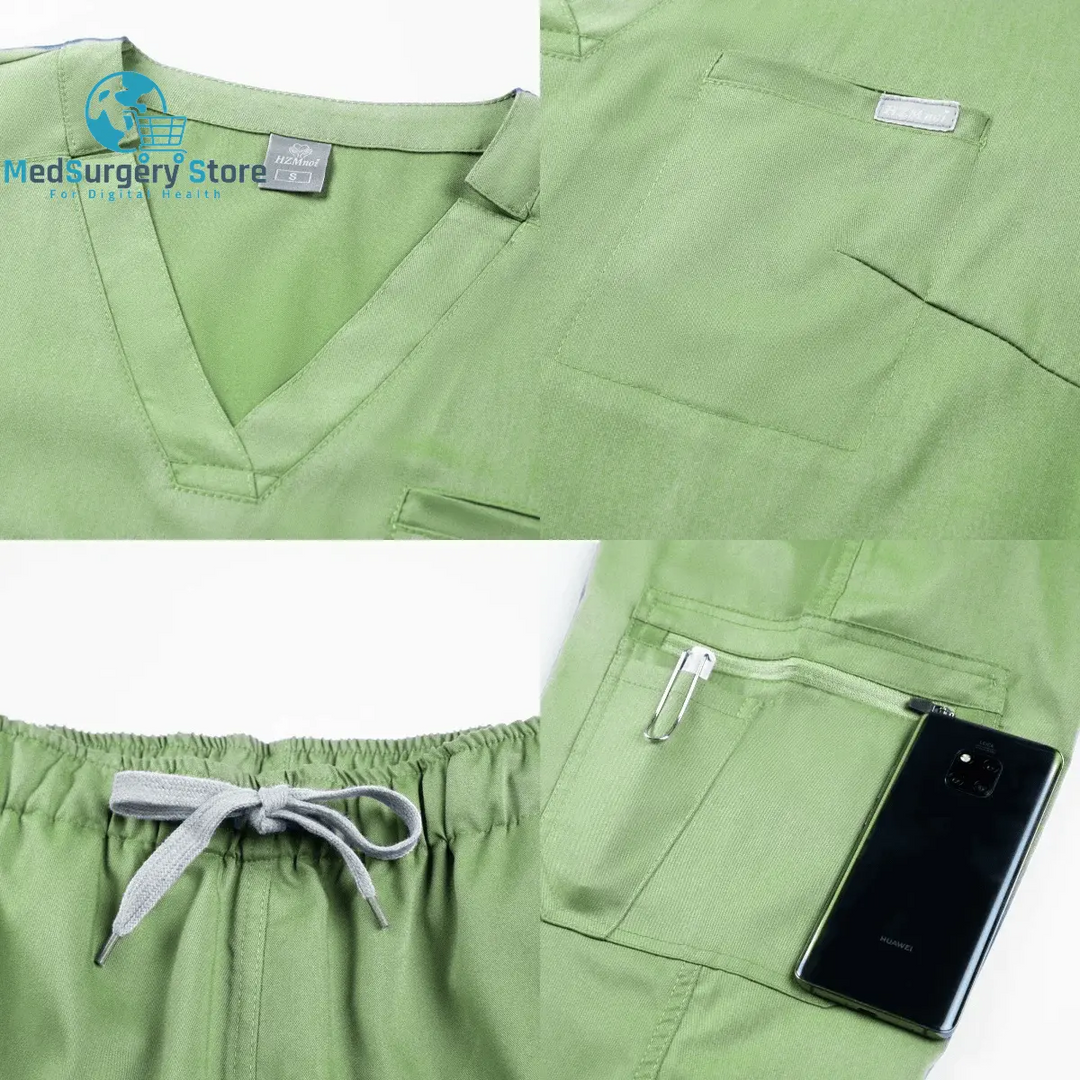 Manches courtes Médecin Accessoires Hôpital Stylish Female Womens Stretch Medical Scrubs Nurse Uniform Medicals Spa Women Uniforms