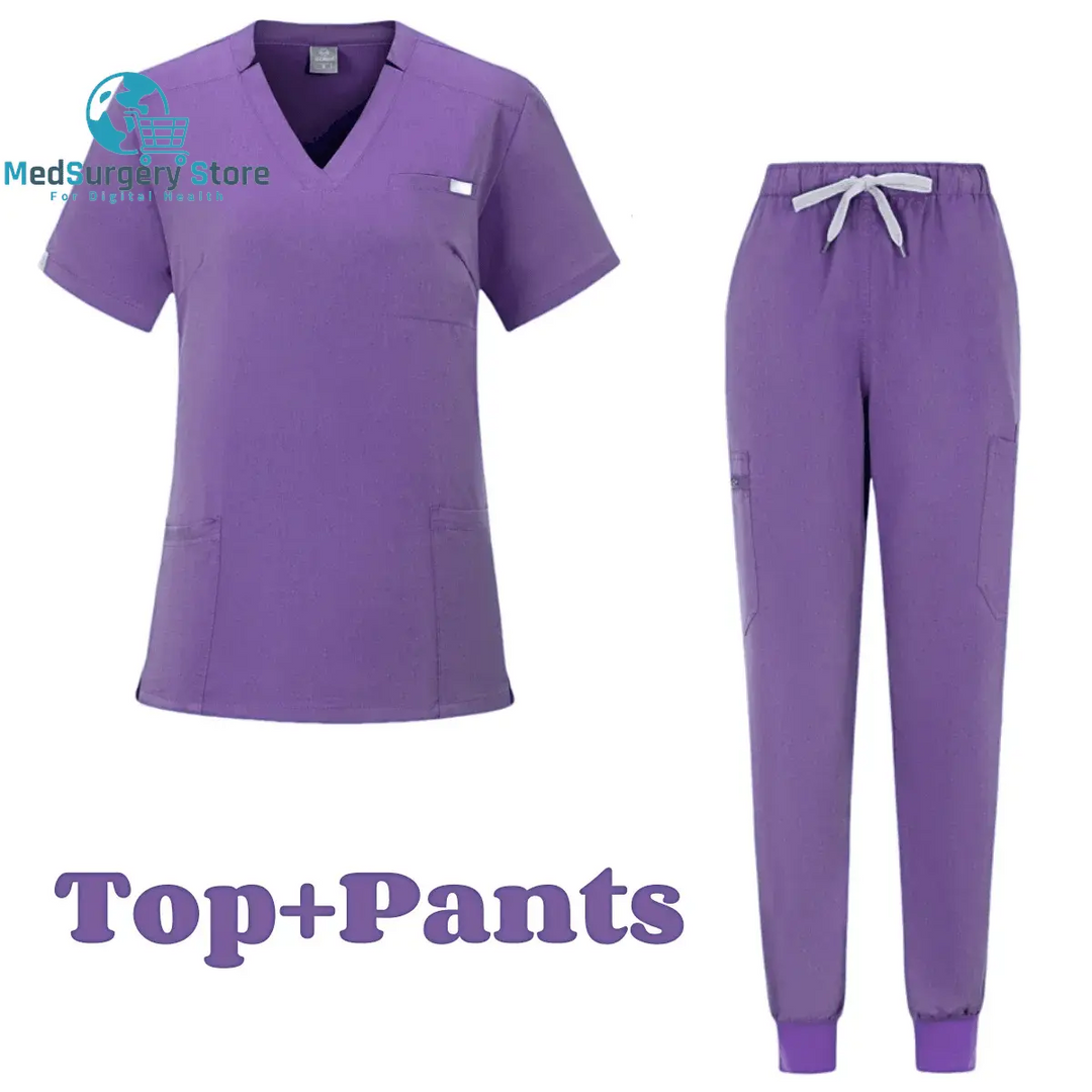Manches courtes Médecin Accessoires Hôpital Stylish Female Womens Stretch Medical Scrubs Nurse Uniform Medicals Spa Women Uniforms