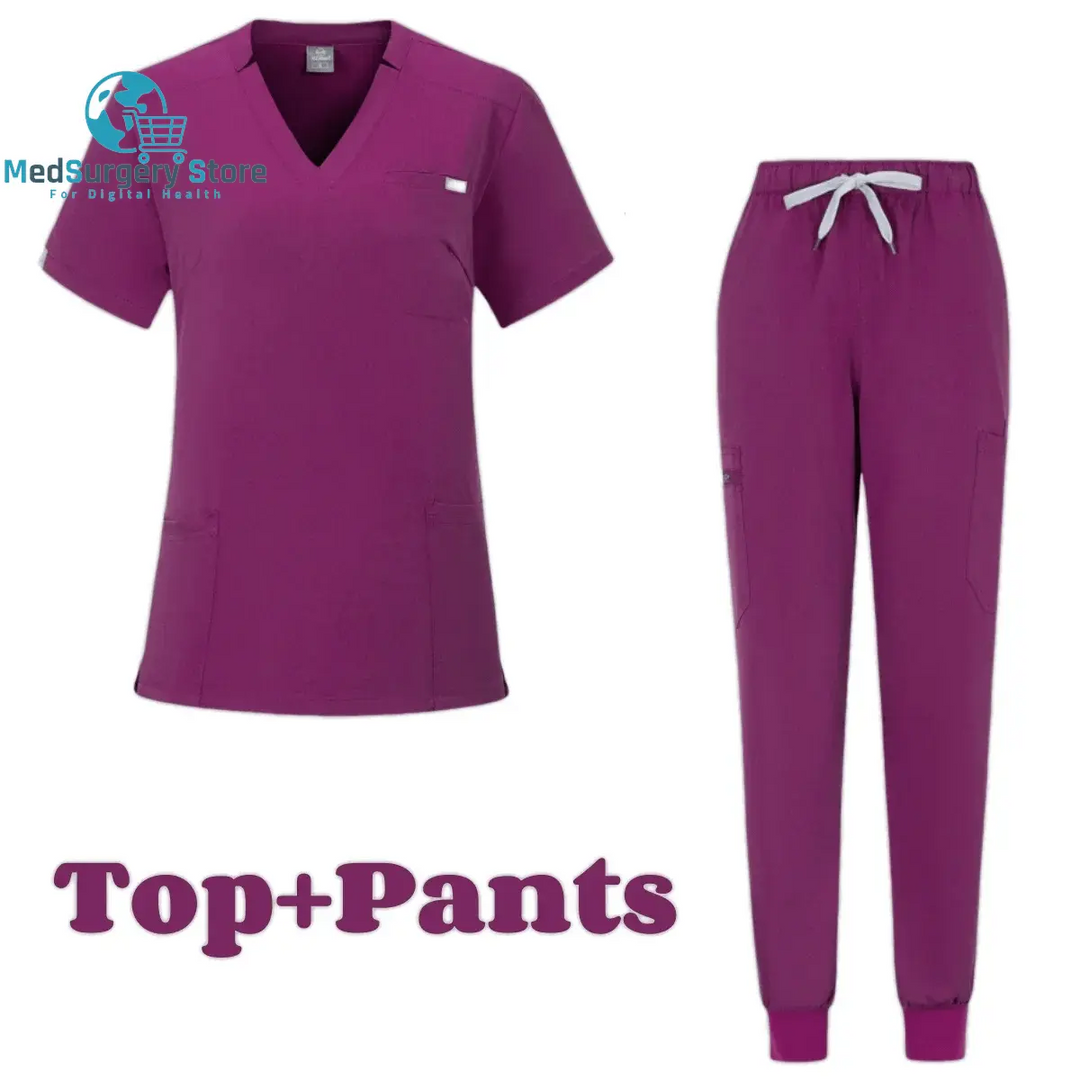 Manches courtes Médecin Accessoires Hôpital Stylish Female Womens Stretch Medical Scrubs Nurse Uniform Medicals Spa Women Uniforms