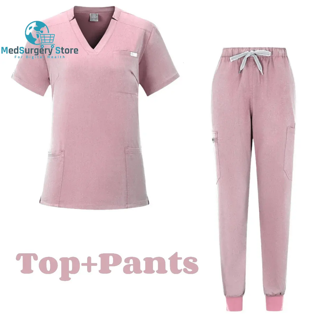 Manches courtes Médecin Accessoires Hôpital Stylish Female Womens Stretch Medical Scrubs Nurse Uniform Medicals Spa Women Uniforms